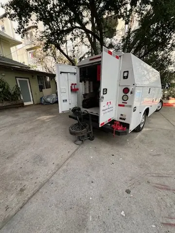 Magnet Plumbing service vehicle on-site for Slab Leak Repair in Juniper Springs